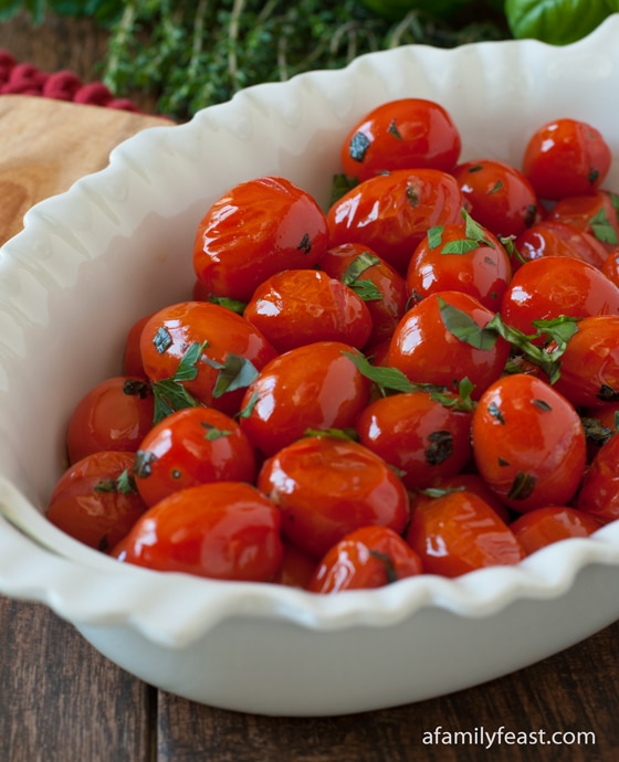 Pan Roasted Tomatoes with Herbs A Family Feast